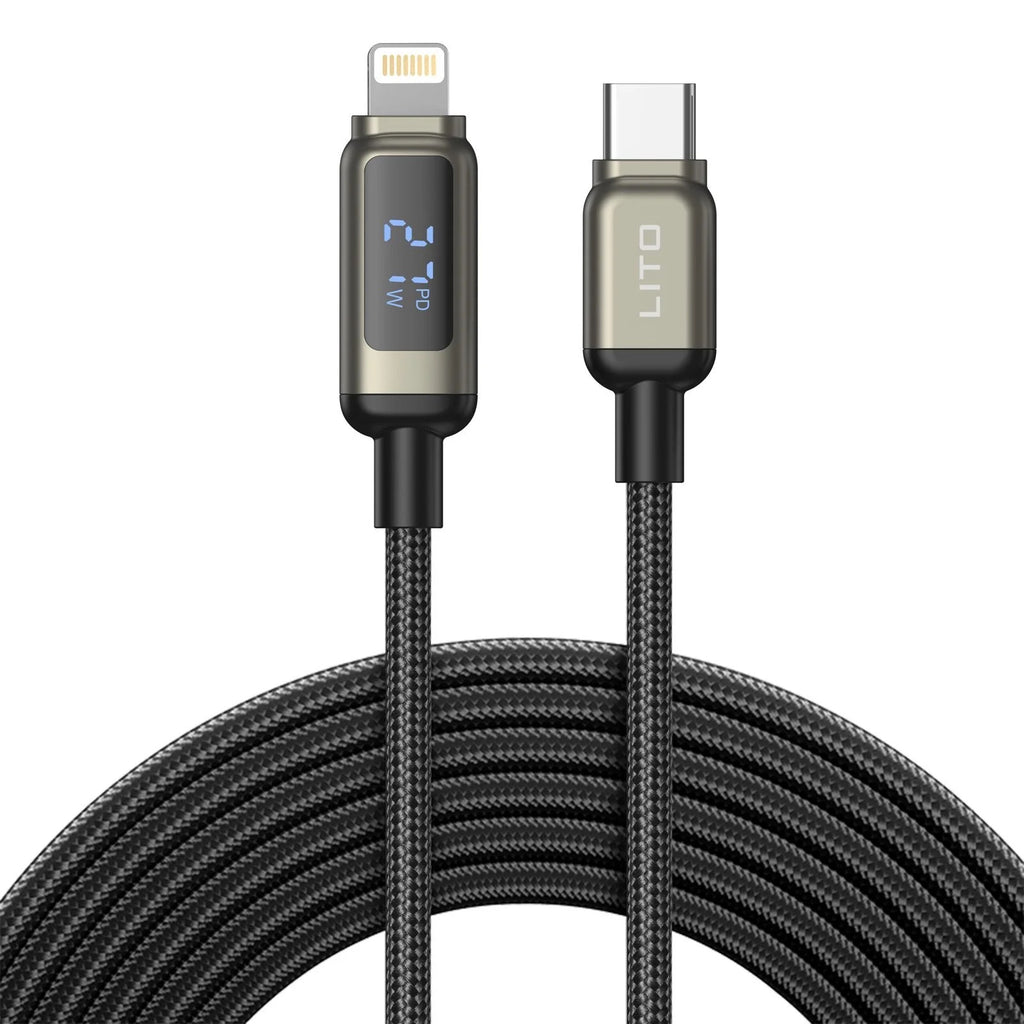 LITO USB-C to USB-C 60W Fast Charging Cable with Digital Display (1 Meter